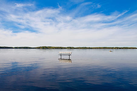 body of water under white clouds thumbnail