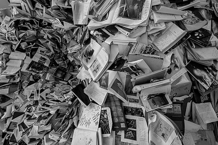 grayscale photo of books thumbnail
