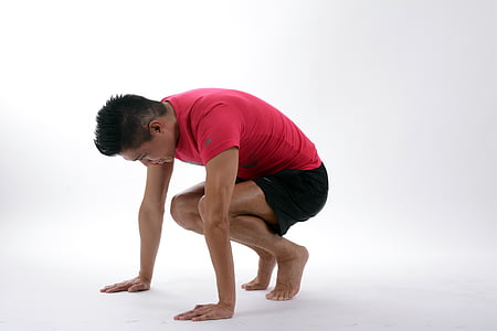 man leaning his hand on floor thumbnail