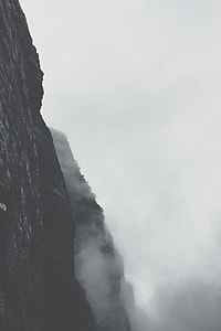 grayscale photo of cliff thumbnail