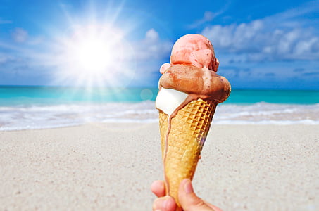 ice cream cone on beach thumbnail