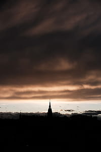 black, dark, cloud, building thumbnail