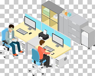 Office Illustration, business office People, people on office facing computers illustration PNG clipart