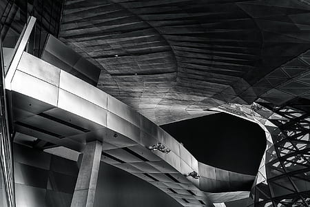 grayscale photography of concrete structure thumbnail