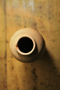 top view of beige clay pot thumbnail