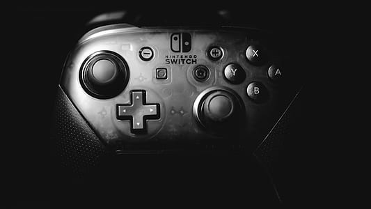 grayscale photo of Nintendo Switch controller thumbnail