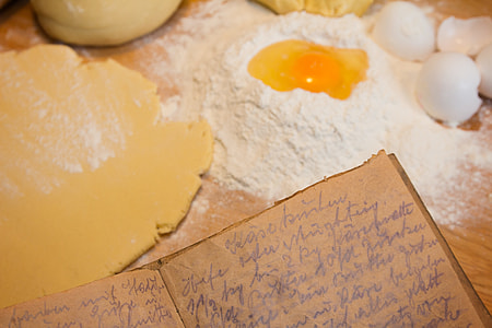 flour and egg on desk thumbnail