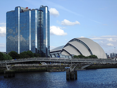 blue building beside white dome stucture thumbnail