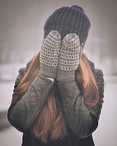 mitten, woman, person, hat thumbnail
