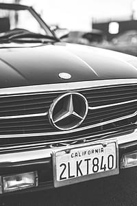 grayscale photography of Mercedes-Benz car thumbnail