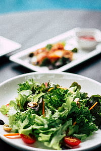 white ceramic plate with vegetable salad thumbnail