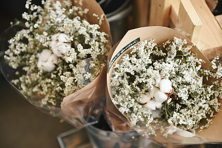 two white floral bouquet shallow focus photography thumbnail