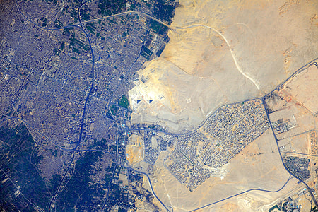 Satellite Images of Giza and Pyramids, Egypt thumbnail