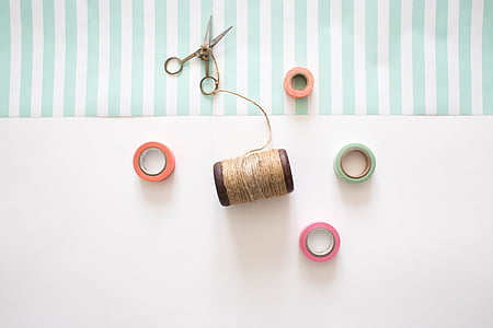 silver scissor and sewing threads thumbnail