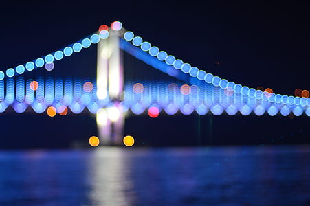 bokeh, light, gwangalli, gwangan bridge, bridge, night view thumbnail
