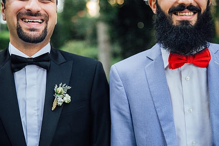 focus photo of two laughing men thumbnail