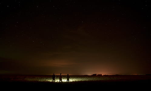 people, lights, night, space thumbnail