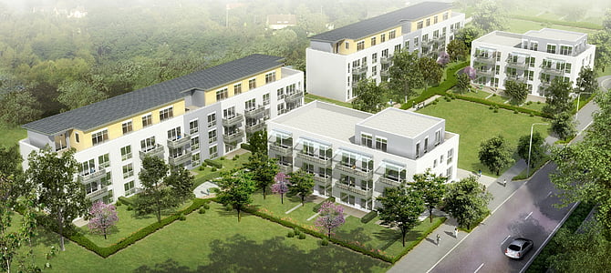 aerial photo of white concrete buildings thumbnail