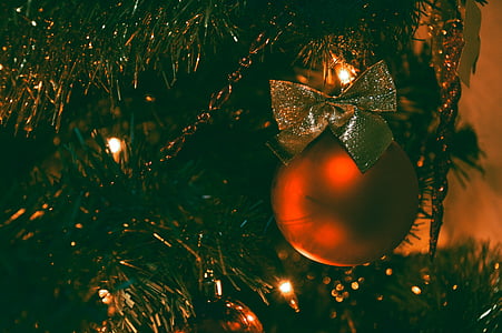 selective focus photo of red bauble thumbnail