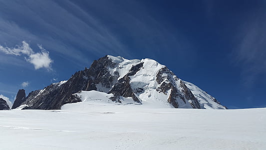 snow-covered mountain and blue sky thumbnail