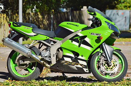 green Kawasaki 636 sports bike thumbnail