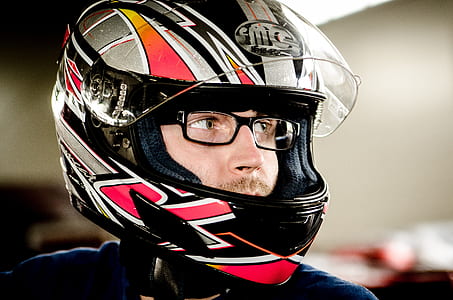 man wearing full-face helmet thumbnail