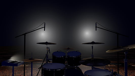 drum set in dark room thumbnail