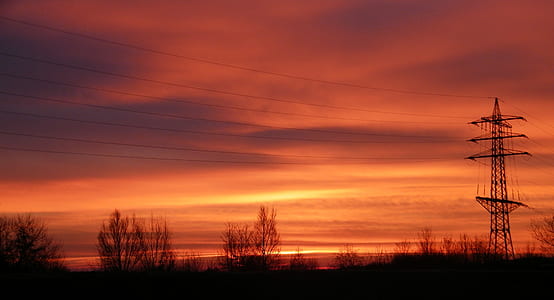 silhouette of transmission line thumbnail