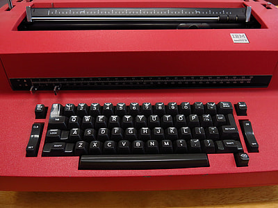 Red Typewriter with Keyboard thumbnail