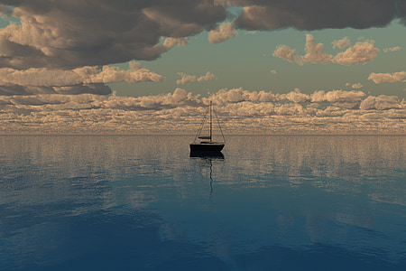 boat on body of water under cloudy skies thumbnail