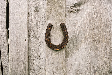 rusty horseshoe on wall thumbnail
