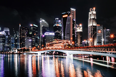 Towers, bridge, skyscrapers, and Cityscape in Singapore thumbnail