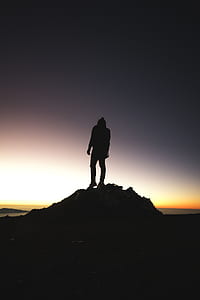 person standing on the peak of the mountain thumbnail