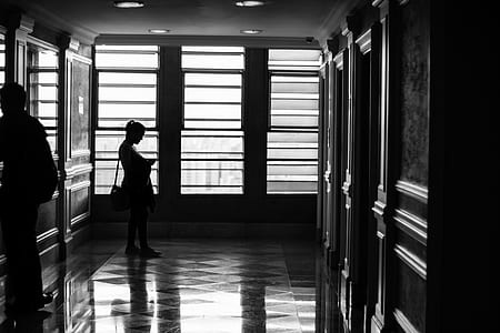 light, black-and-white, city, person thumbnail