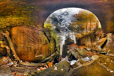 brown and grey arch stone pathway thumbnail