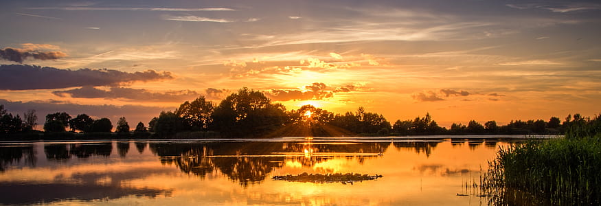 sunset on river thumbnail