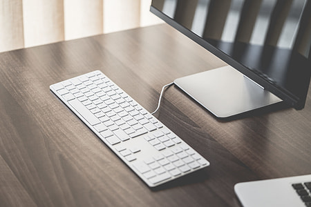 Clean Setup: Keyboard and Glossy Desktop Display thumbnail