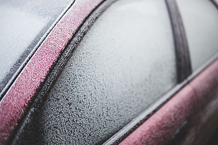 Frost on a red car thumbnail