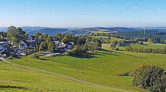 grass field and houses thumbnail