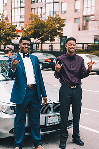 man wearing purple dress shirt thumbnail