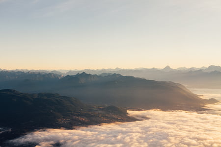 mountain ranges with cloudy sky thumbnail