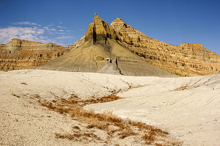 brown rocky mountain on sand thumbnail