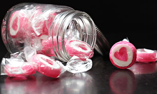 heart candy with clear mason jar thumbnail