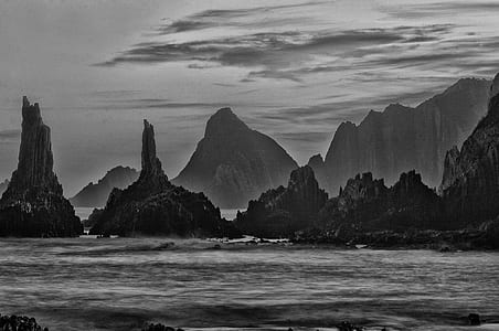 scale grey photo of mountain thumbnail