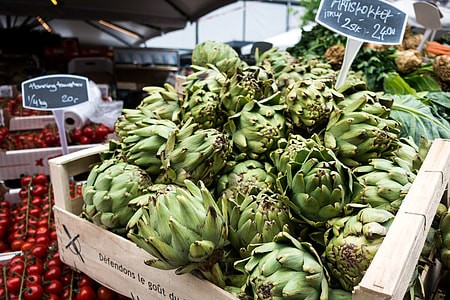 Artichokes at a farmers market thumbnail