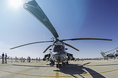 fish eye lense on grey helicopter thumbnail