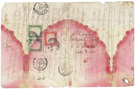 stained white and red mail letter thumbnail