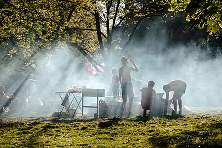 people standing under green tree during daytime photo thumbnail