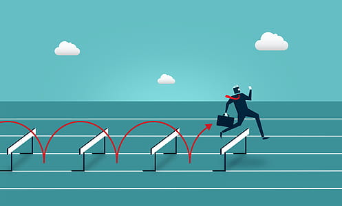Businessman Jumping Over Hurdles - Overcoming Barriers thumbnail