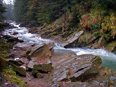 stream between rocks taken at daytime thumbnail